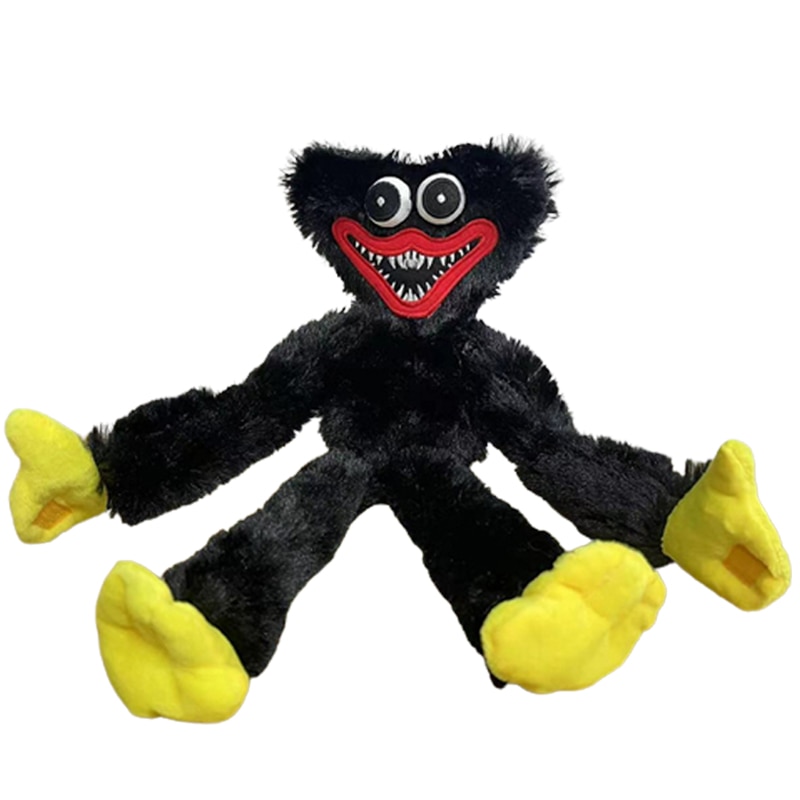 New black huggy wuggy plush toy poppy playtime game character